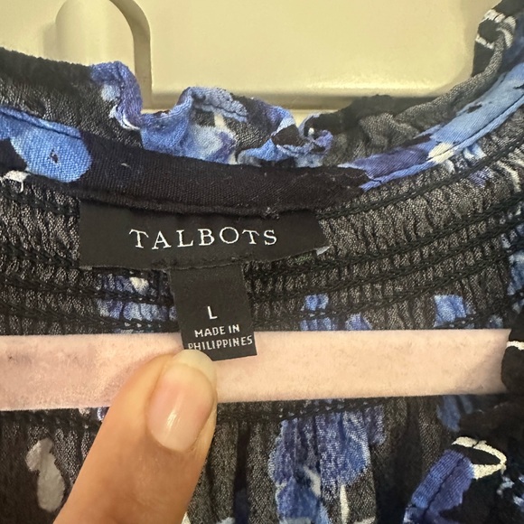 Talbots size large Elegant Blue Floral Dress - Picture 5 of 7